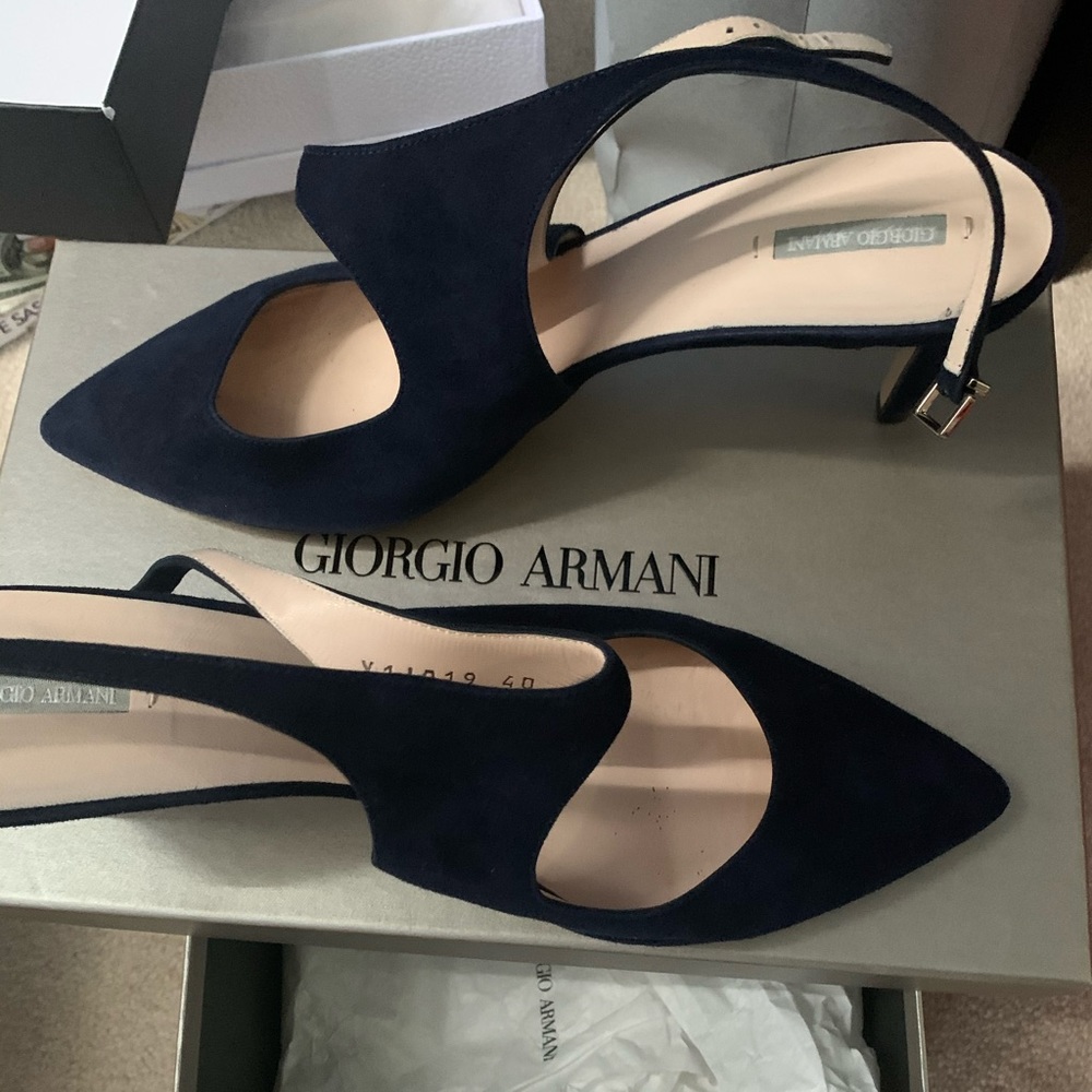 Georgia Armani baby suede shoes